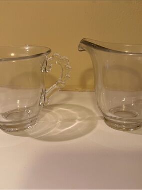 Clear Glass Creamer and Sugar Set - Elegant Transparent Serveware